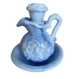Antique Art Glass  Bubble Bath Avon Accents Pitcher 1978
